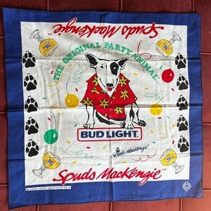 Vintage Bud Light Spuds MacKenzie Bandana – 1987 The Original Party Animal Rare